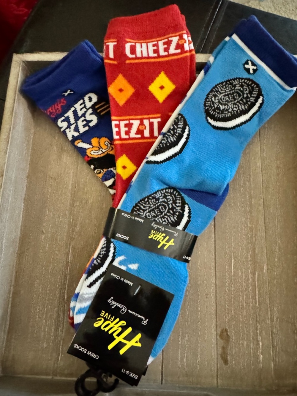 Women's Snack Graphic Crew Socks - Blue, Red, Navy